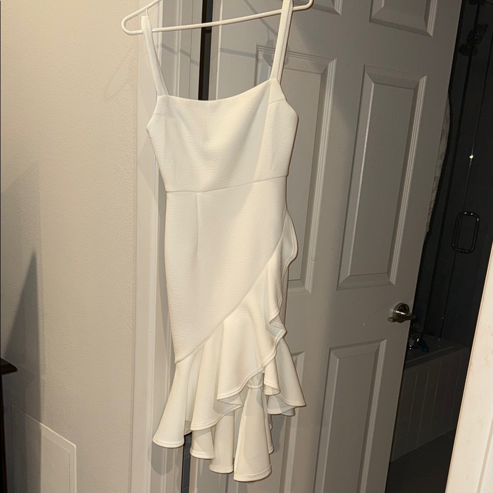 Hello Molly White Asymmetrical Dress